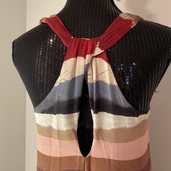 Alice + Olivia Jenine Sedona-vibe halter neck high low midi dress size Large - Picture 9 of 9